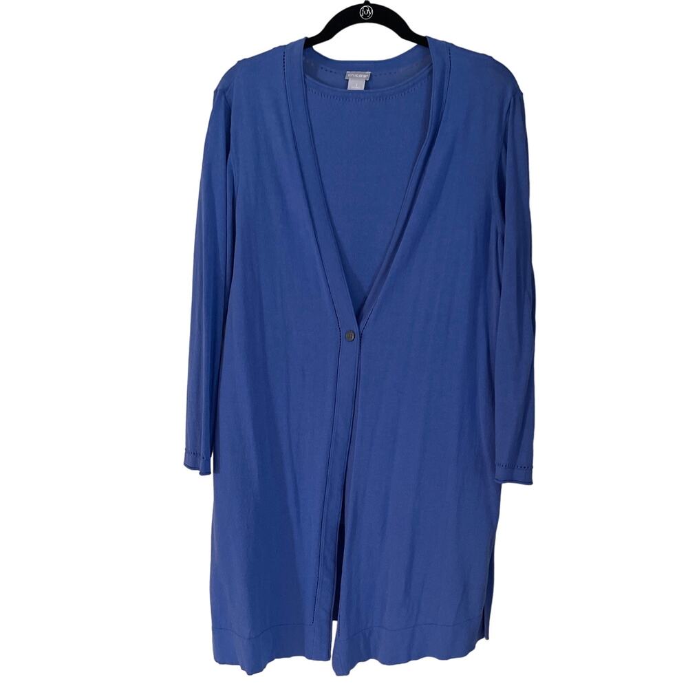 Chico's Lightweight Cotton Blend Sweater Set - Periwinkle Blue - Sz XL